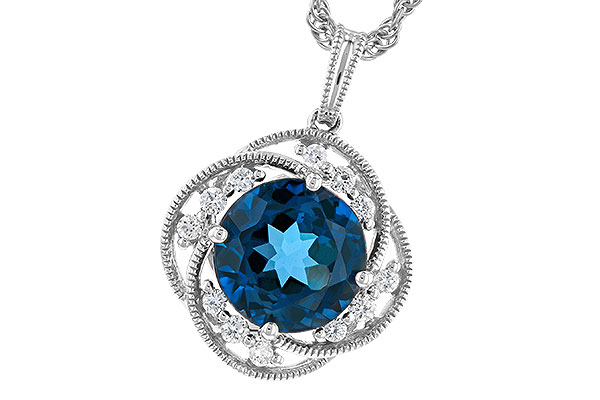 E310-02795: NECK 2.90 LONDON BLUE TOPAZ 3.05 TGW (9MM LBT)