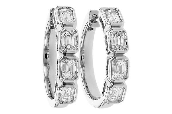 E310-05458: EARRINGS 1.10 TW EMERALD CUTS