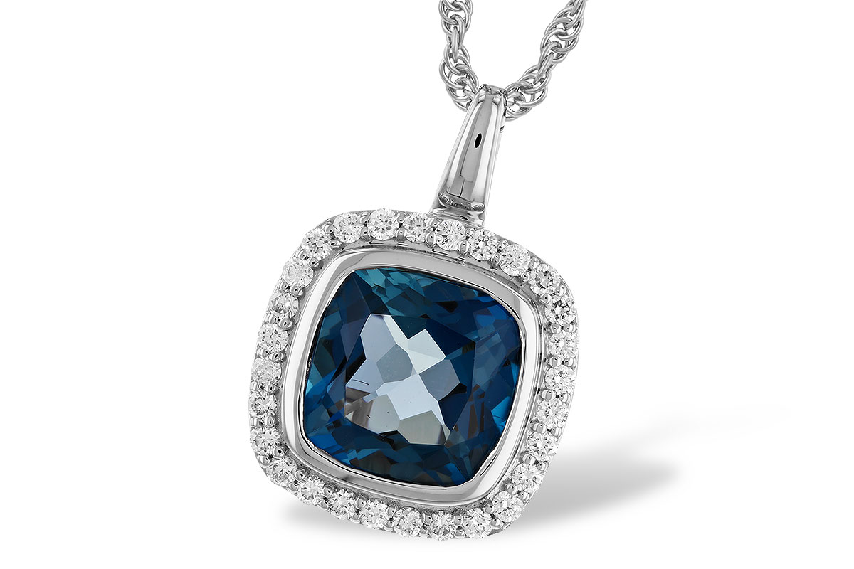 E310-06395: NECK 3.85 LONDON BLUE TOPAZ 4.15 TGW (9MM LBT)