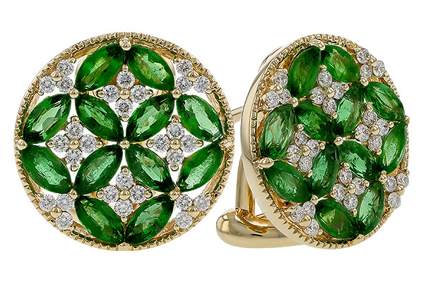 E310-93649: EARRINGS 1.66 TW EMERALD 1.96 TGW