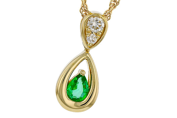 E310-94595: NECKLACE .10 EMERALD .16 TGW (4x3 EMER)