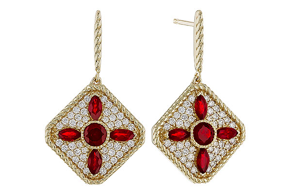E310-95476: EARRINGS .99 TW RUBY 1.42 TGW