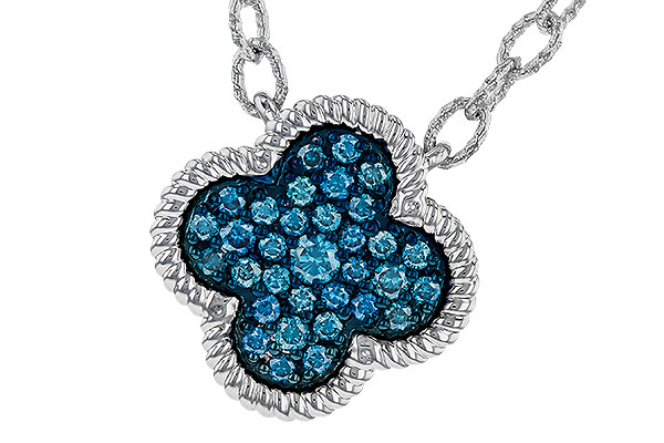 E310-95522: NECKLACE .33 TW BLUE DIAMONDS