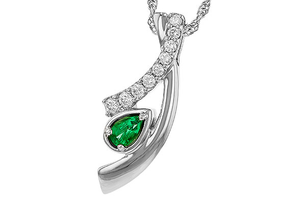 E310-96376: NECKLACE .17 EMERALD .34 TGW (5x3 EMER)