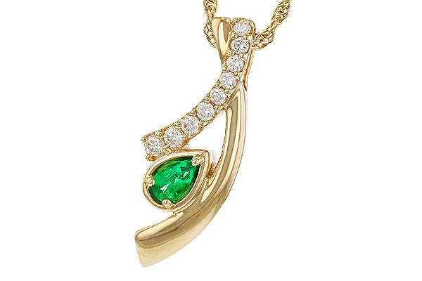 E310-96376: NECKLACE .17 EMERALD .34 TGW (5x3 EMER)