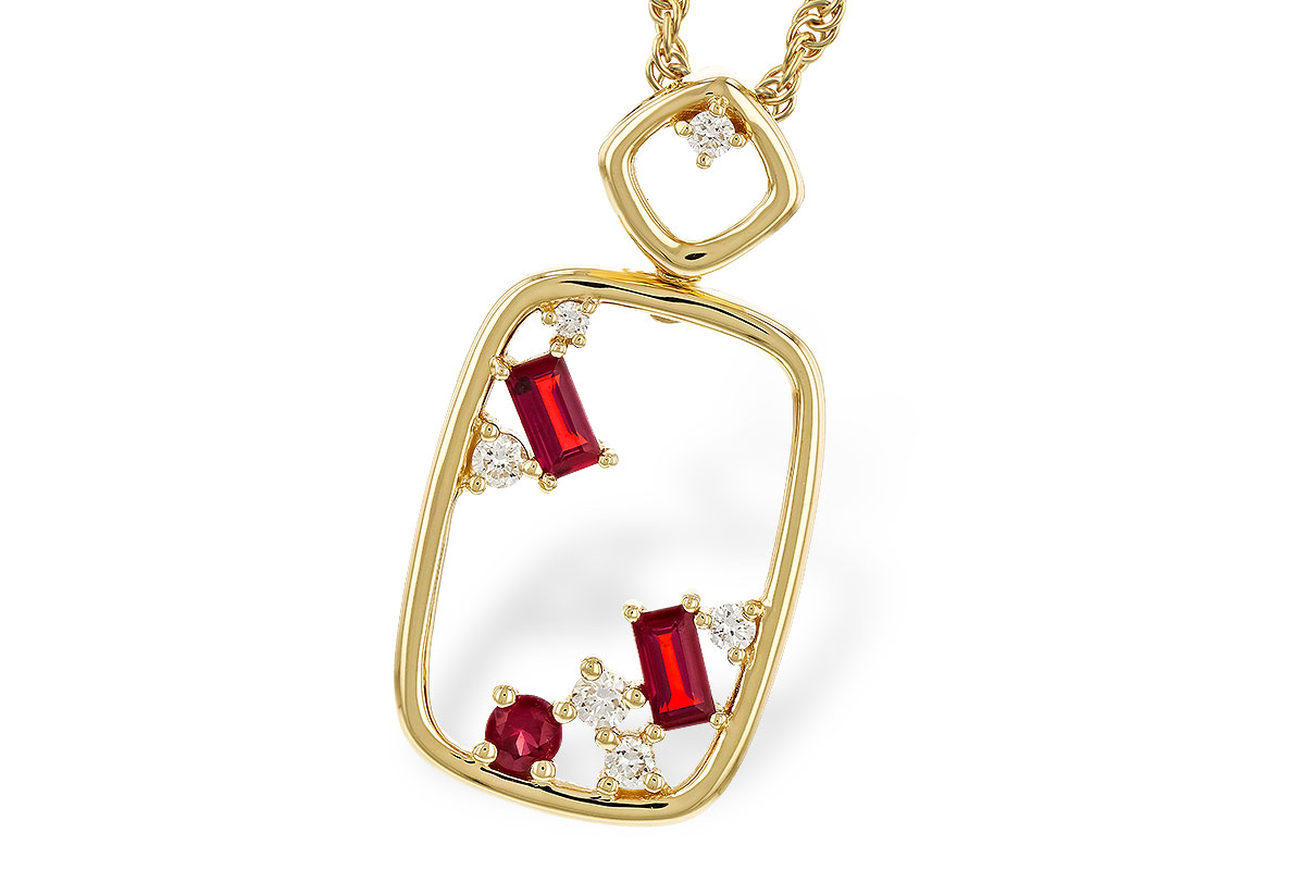 E310-96404: NECKLACE .33 TW RUBY .44 TGW