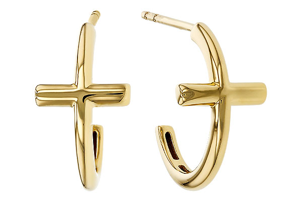 E310-98195: GOLD EARRINGS (14MM)