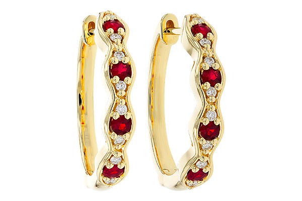 E310-99104: EARRINGS .28 TW RUBY .34 TGW