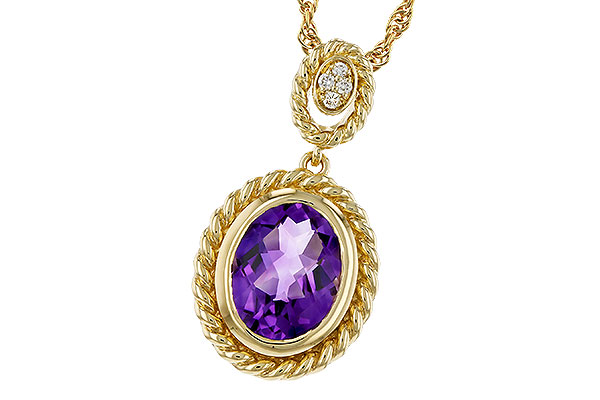 E310-99122: NECKLACE 1.38 AMETHYST 1.40 TGW (9x7MM AMY)