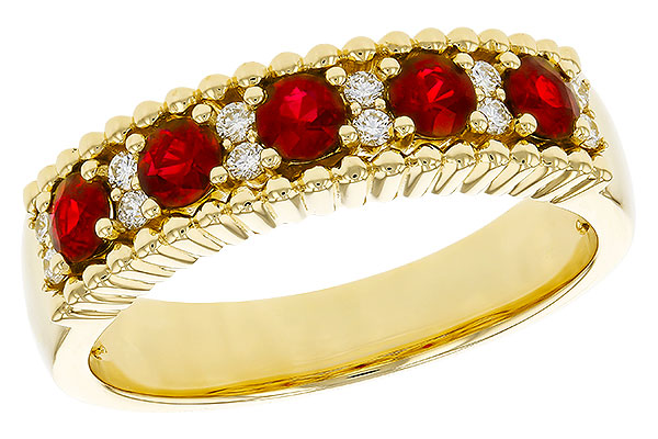 E310-99158: LDS WED RG .60 TW RUBY .72 TGW