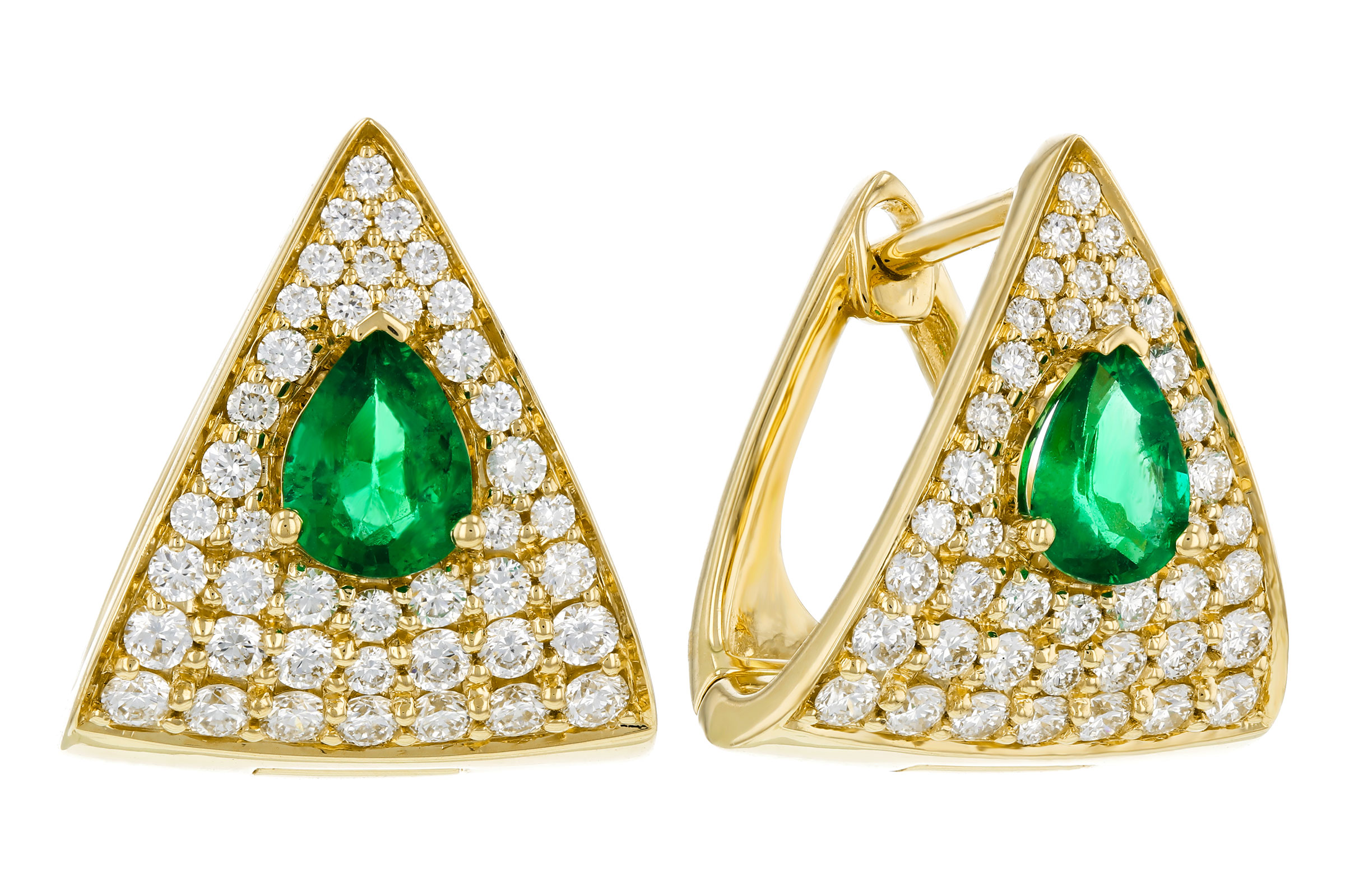 E311-83722: EARRINGS .45 TW EMERALD 1.00 TGW (5x4MM EM)