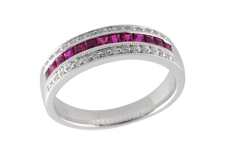 F222-73685: LDS WED RG .50 RUBY .61 TGW
