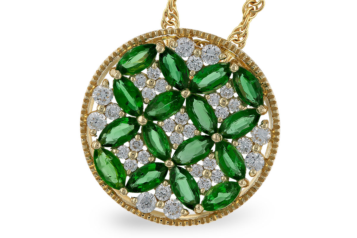 F310-92813: NECK 1.02 EMERALD TW 1.32 TGW
