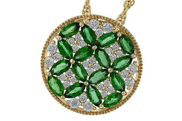 F310-92813: NECK 1.02 EMERALD TW 1.32 TGW