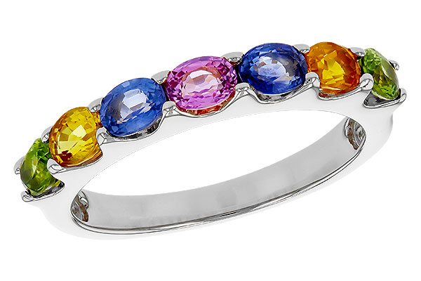 F310-93667: LDS WED RG 1.54 TW MULTI-COLOR SAPPHIRE