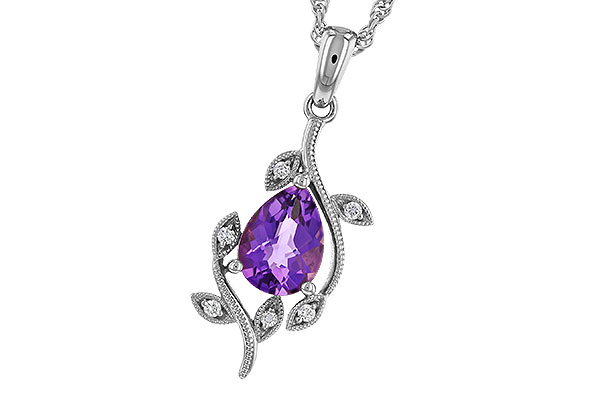 F310-93685: NECKLACE .88 AMETHYST .93 TGW (8x6MM AMY)