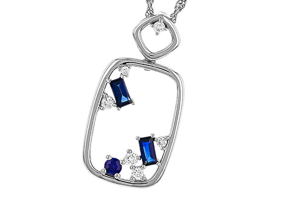 F310-96404: NECKLACE .35 TW SAPPHIRE .46 TGW
