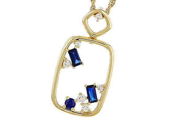 F310-96404: NECKLACE .35 TW SAPPHIRE .46 TGW