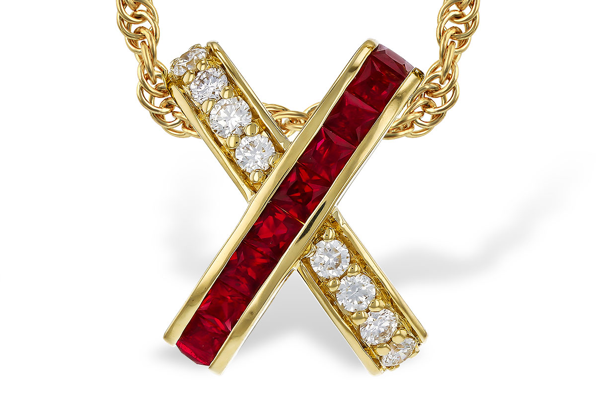 F310-99113: NECKLACE .53 TW RUBY .70 TGW