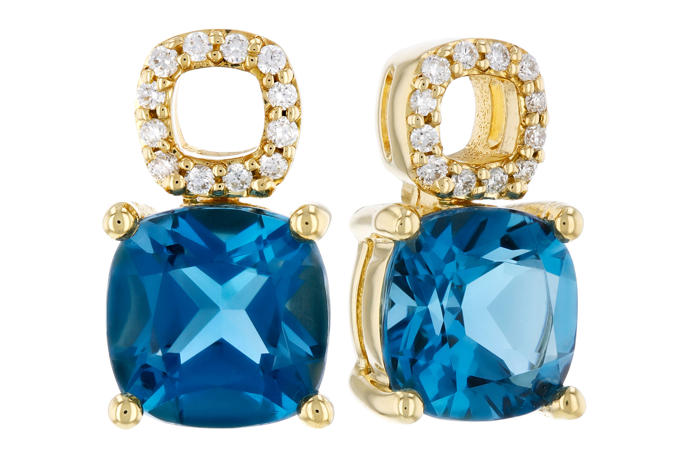 F311-83685: EARR 1.92 TW LONDON BLUE TOPAZ 1.98 TGW (6MM LBT)