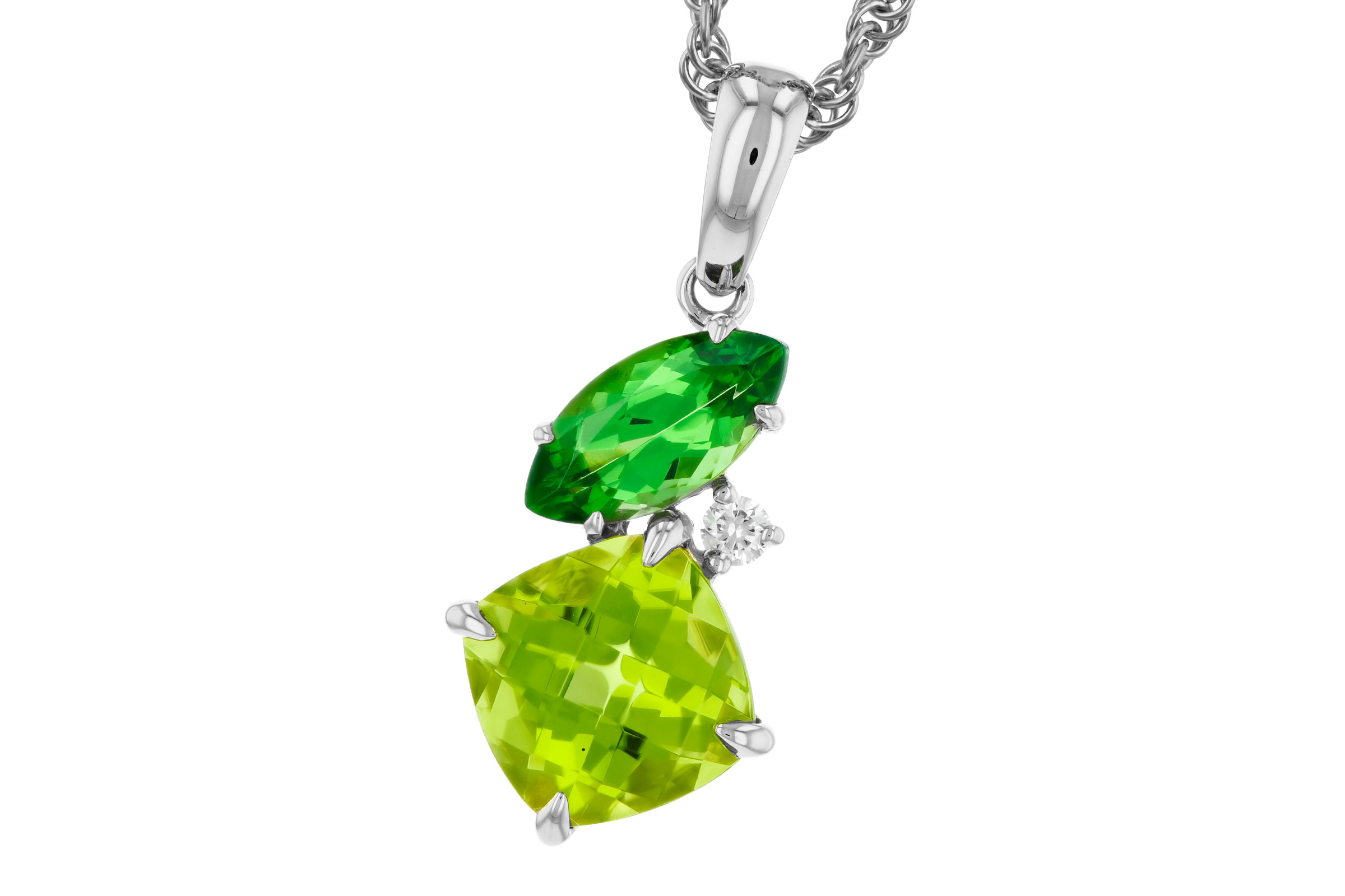 F311-84567: NECKLACE 1.97 TW SEMI-PREC (PER,TSAV) 2.00 TGW