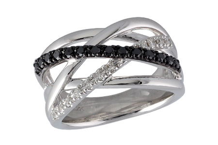G221-87276: LDS WED RG .25 BLK DIAS .41 TW