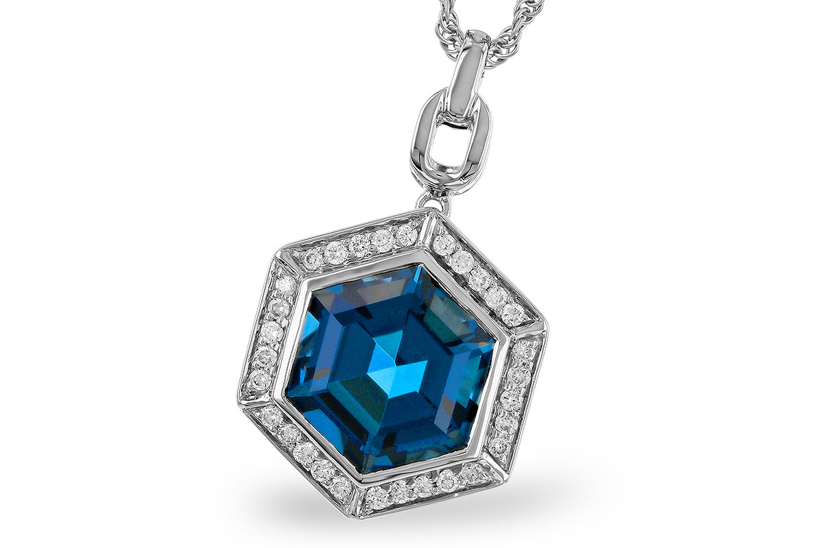 G310-92776: NECK 3.40 LONDON BLUE TOPAZ 3.55 TGW (9MM LBT)