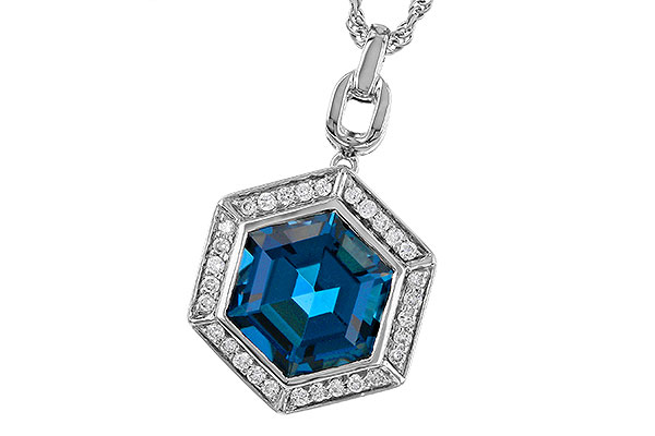 G310-92776: NECK 3.40 LONDON BLUE TOPAZ 3.55 TGW (9MM LBT)