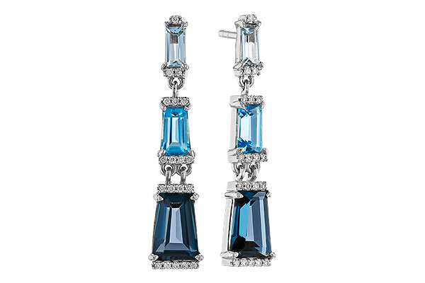 G310-94576: EARRINGS 2.55 BLUE TOPAZ 2.62 TGW