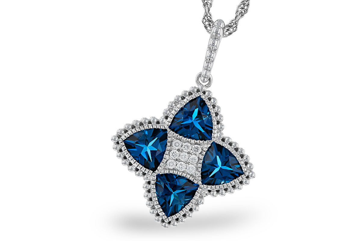 G310-95467: NECKLACE 2.79 LONDON BLUE TOPAZ 2.85 TGW