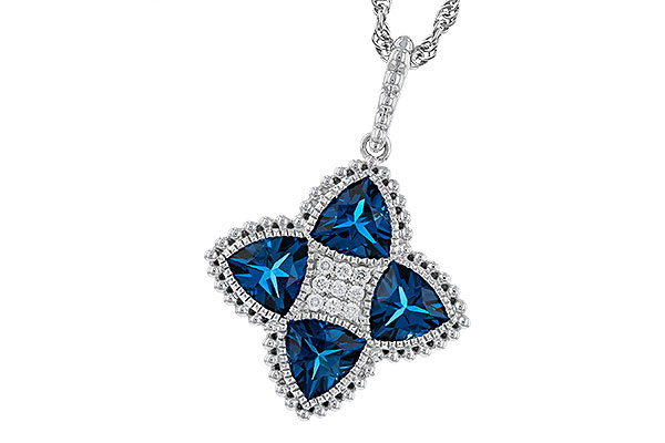 G310-95467: NECKLACE 2.79 LONDON BLUE TOPAZ 2.85 TGW