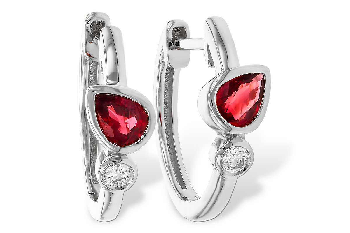 G310-95540: EARRINGS .48 RUBY .54 TGW