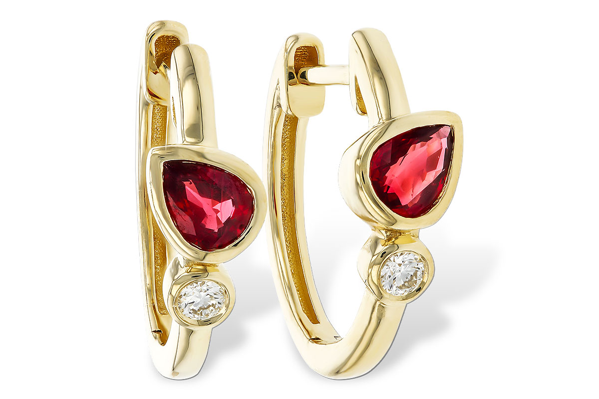 G310-95540: EARRINGS .48 RUBY .54 TGW