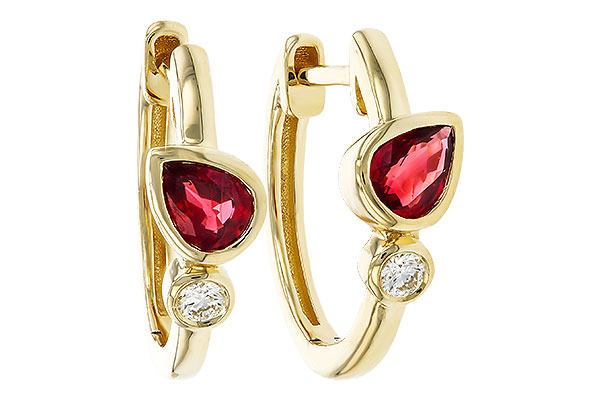 G310-95540: EARRINGS .48 RUBY .54 TGW