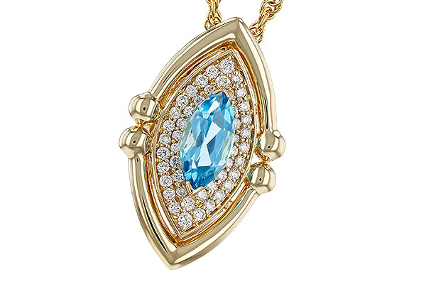 G310-99113: NECKLACE .54 BLUE TOPAZ .70 TGW (8x4MM BT)