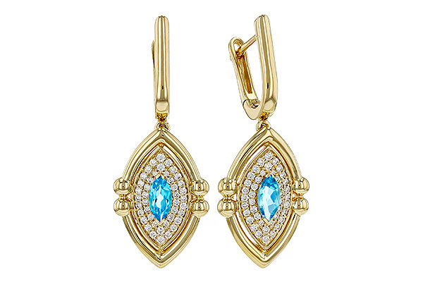 G311-81867: EARRINGS .50 TW BLUE TOPAZ .78 TGW (6x3MM BT)