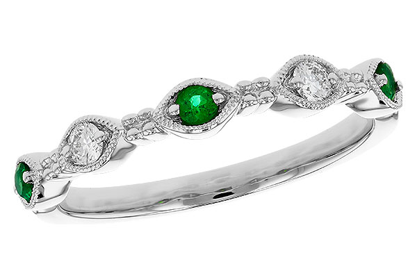 G311-81894: LDS WED RG .10 TW EMERALD .19 TGW