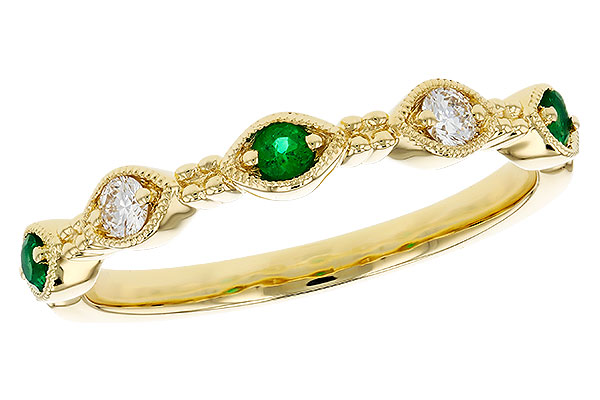 G311-81894: LDS WED RG .10 TW EMERALD .19 TGW