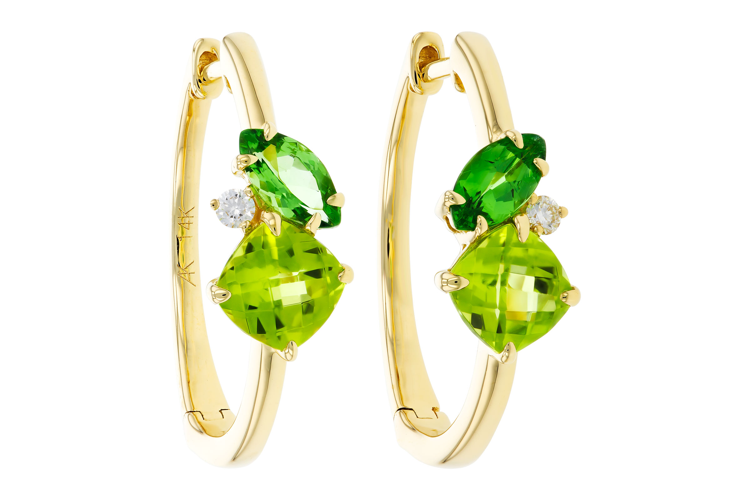 G311-83649: EARRINGS 1.69 TW SEMI-PREC (PER,TSAV) 1.73 TGW