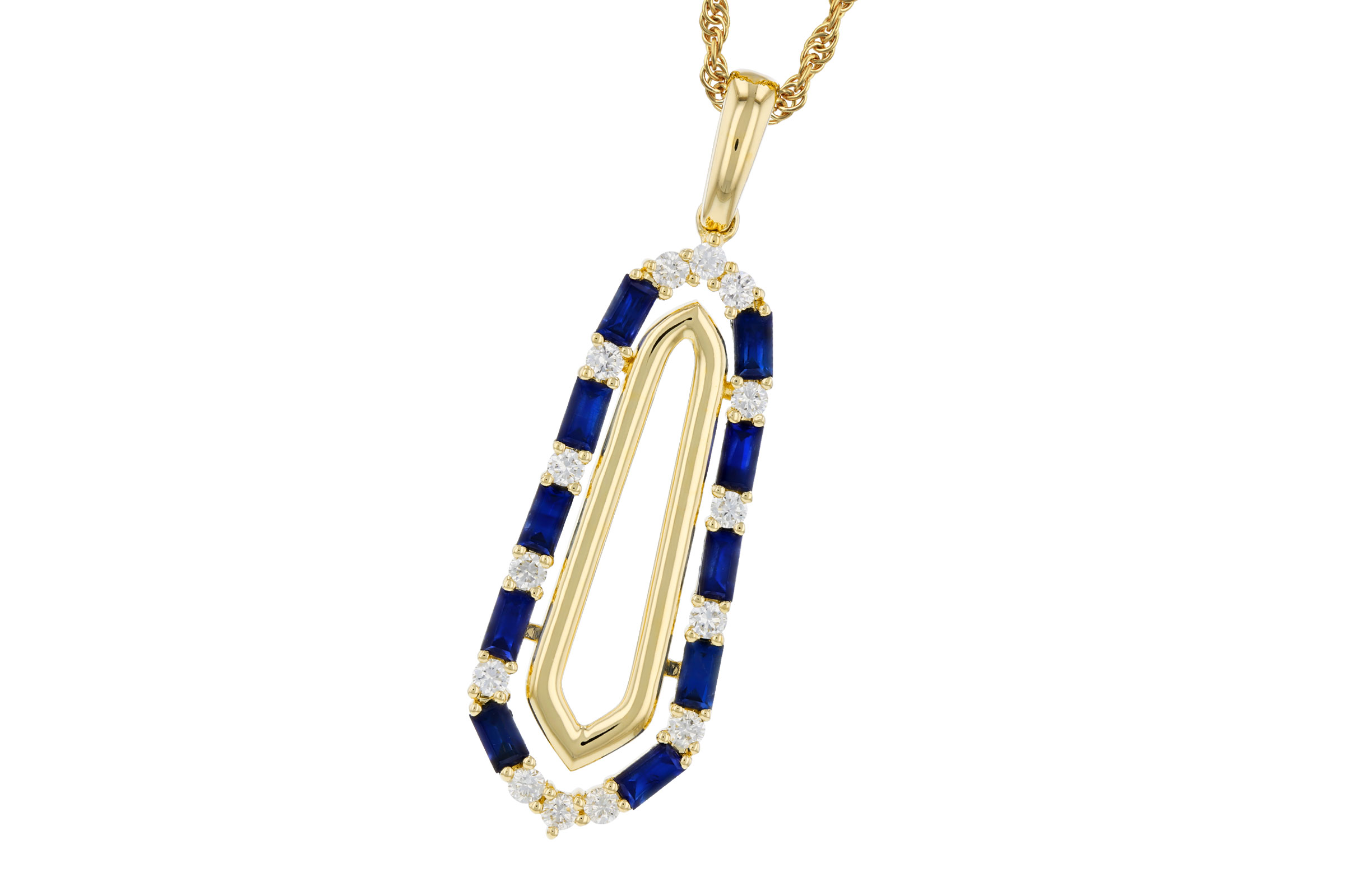 G311-84594: NECKLACE .74 TW SAPPHIRE .94 TGW