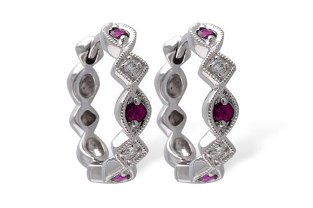 H037-27276: EARRINGS .20 RUBY .25 TGW