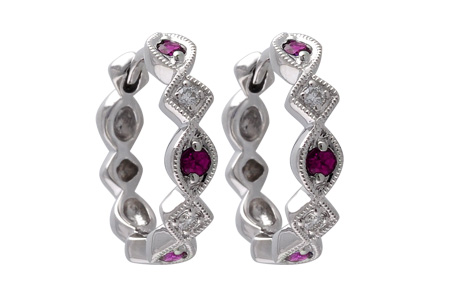 H037-27276: EARRINGS .20 RUBY .25 TGW