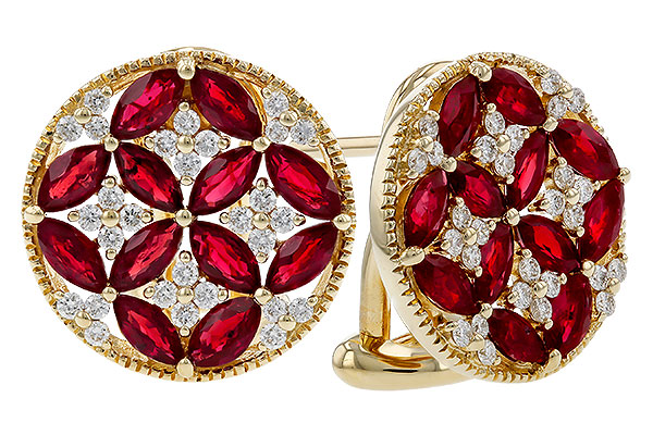 H310-91903: EARRINGS 2.07 TW RUBY 2.37 TGW