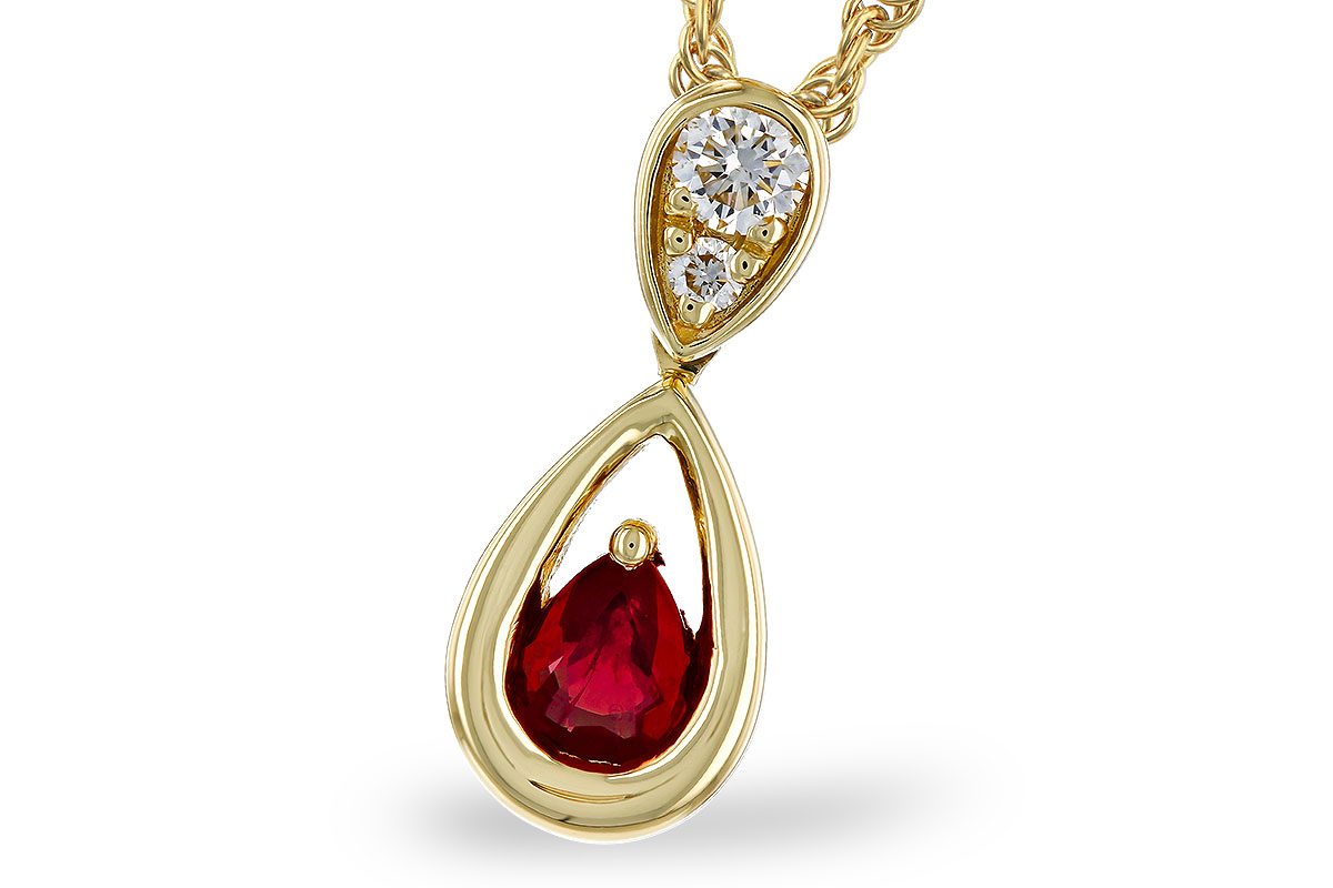 H310-93676: NECKLACE .20 RUBY .26 TGW (4x3 RUBY)