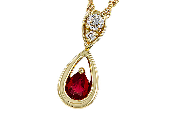H310-93676: NECKLACE .20 RUBY .26 TGW (4x3 RUBY)