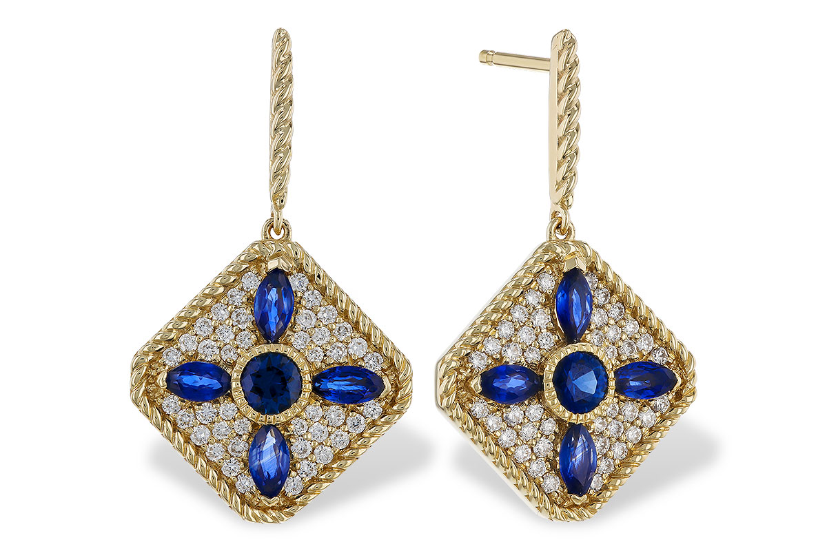 H310-95476: EARRINGS 1.03 TW SAPPHIRE 1.46 TGW