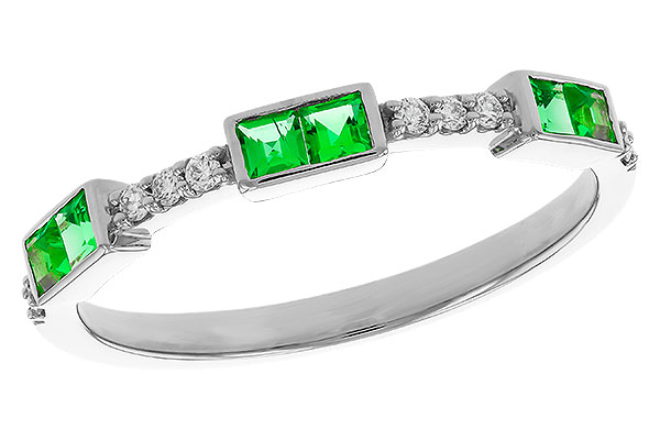 H310-95522: LDS WED RG .23 TW EMERALD .30 TGW