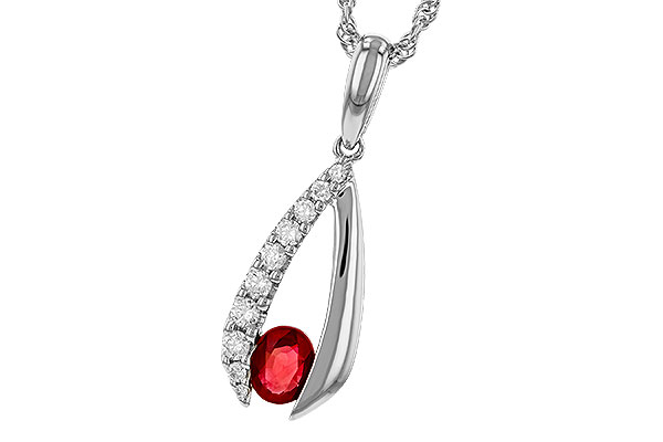 H310-95540: NECKLACE .34 RUBY .50 TGW (5x4 RUBY)