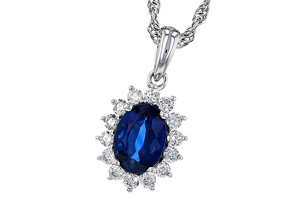 H310-98267: NECKLACE .85 SAPPHIRE 1.07 TGW (7x5MM SAPP)