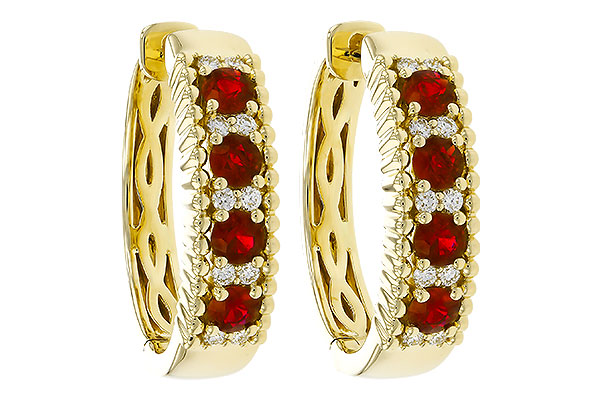 H310-99158: EARRINGS .54 TW RUBY .66 TGW